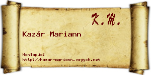 Kazár Mariann névjegykártya